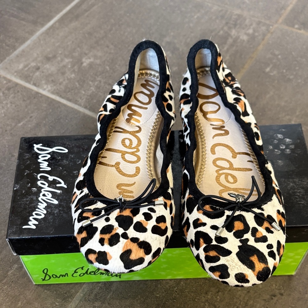 Sam Edelman Leopard-Print Ballet Flats in Black, Brown, Cream
